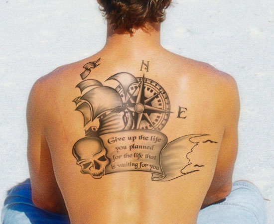 Tattoo design on upper back